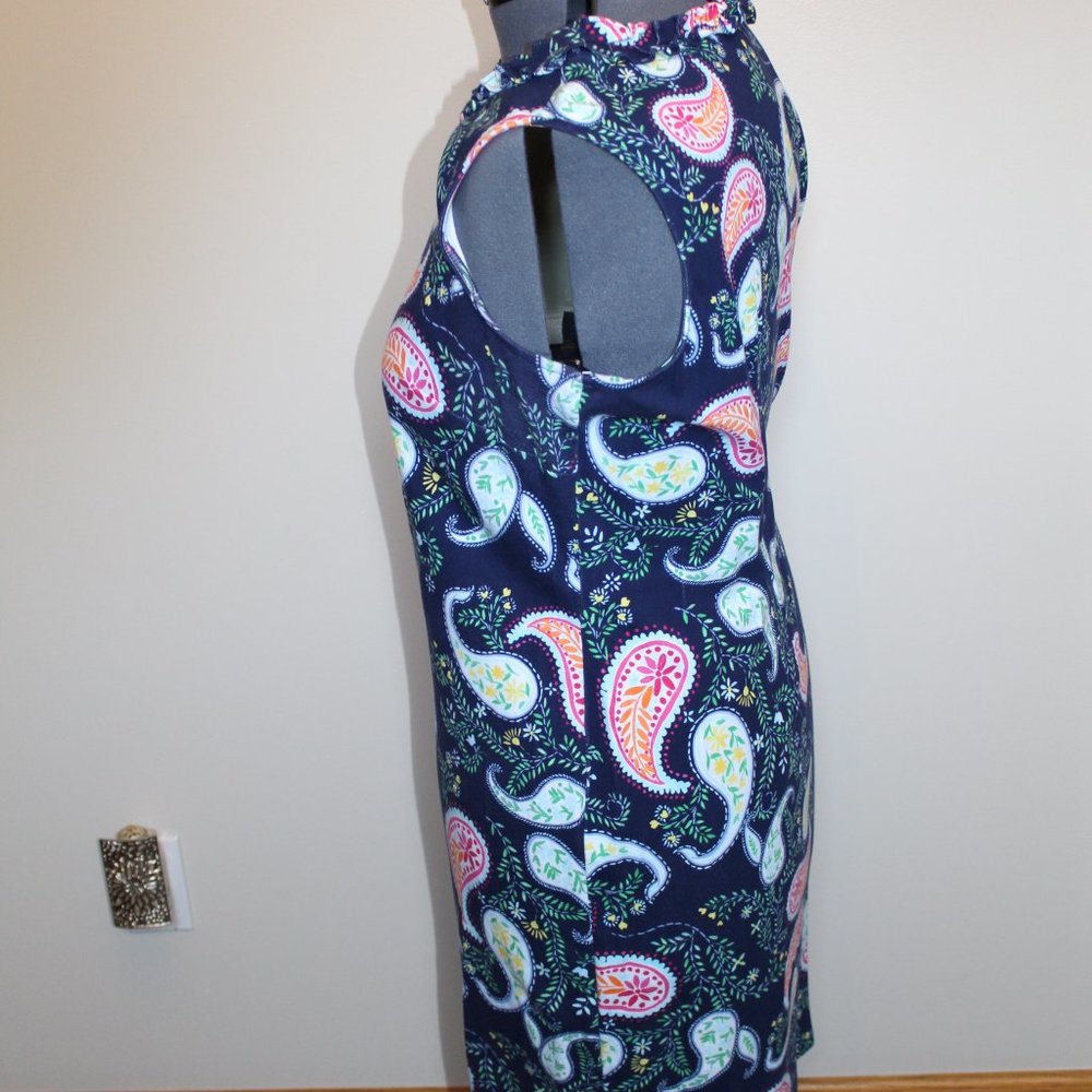 Talbots blue paisley sleeveless dress - Picture 2 of 4